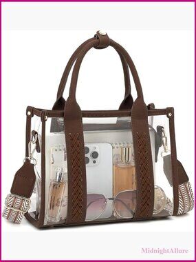 Stadium Approved Clear Tote Bag - Transparent Crossbody for Events